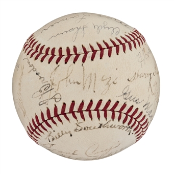 1941 St. Louis Cardinals Team Signed Official Ford Frick National League Baseball with 22 Signatures Including Mize,Slaughter and Rickey (JSA)